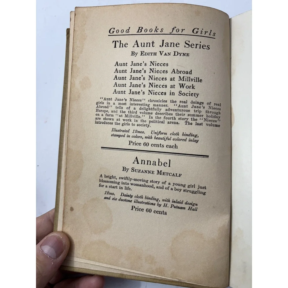1908 Aunt Jane’s Nieces at Millville by Edith Van Dyne | Antique Hardcover